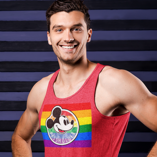 Débardeur en jersey unisexe détenteur d’un laissez-passer annuel Rainbow Pride