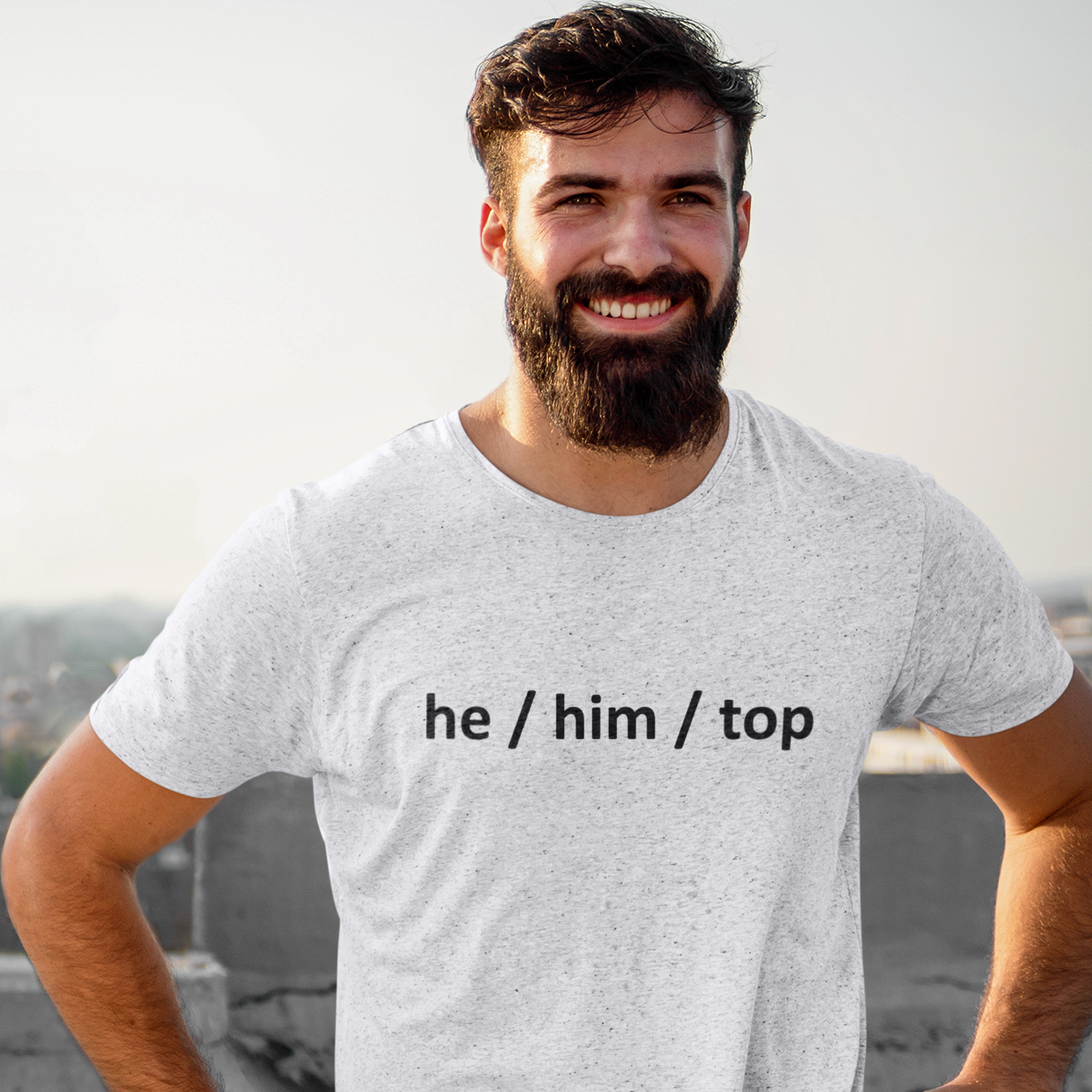 he him top gay  pronoun t-shirt