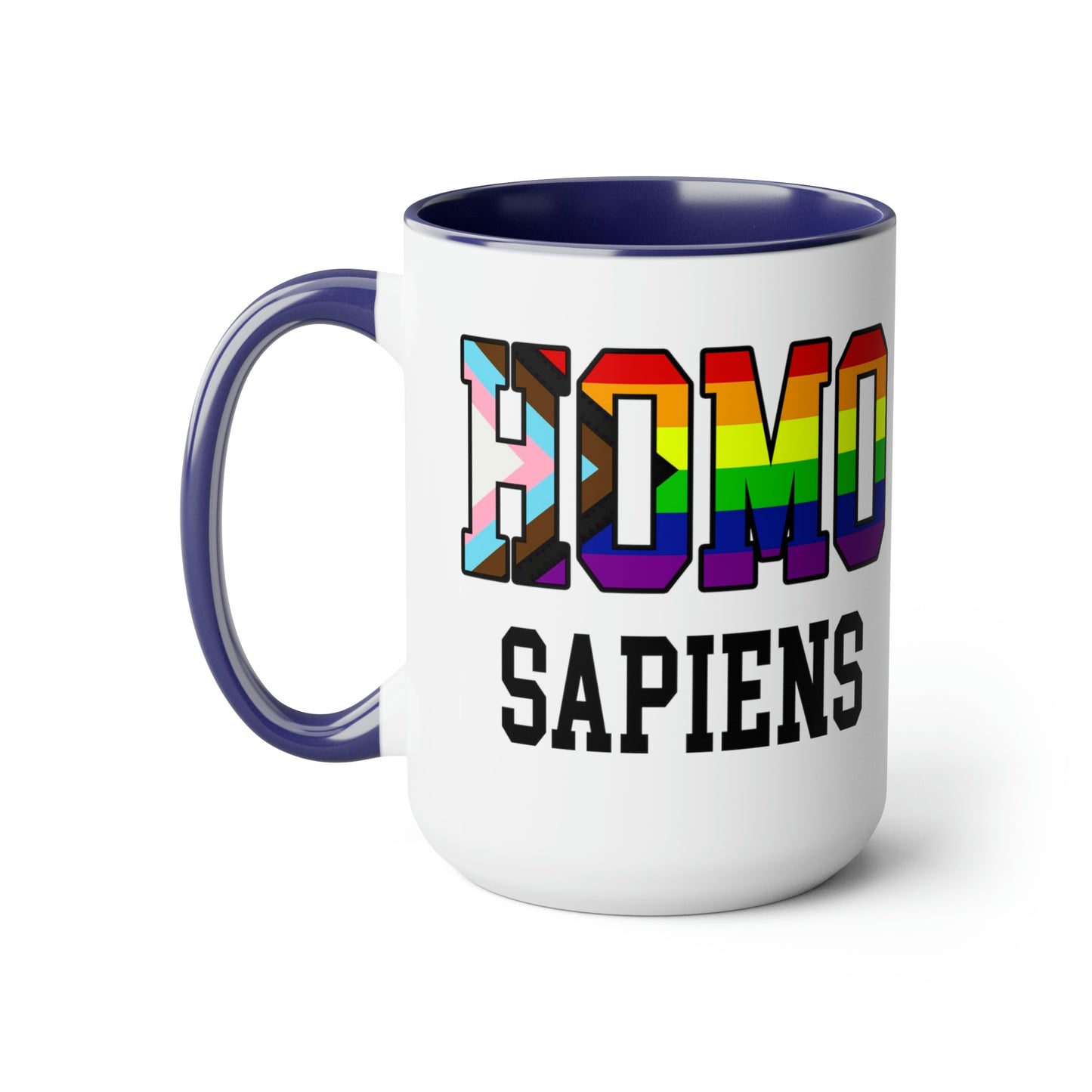 HOMO SAPIENS LGBTQ Tasses à café bicolores, 15 oz