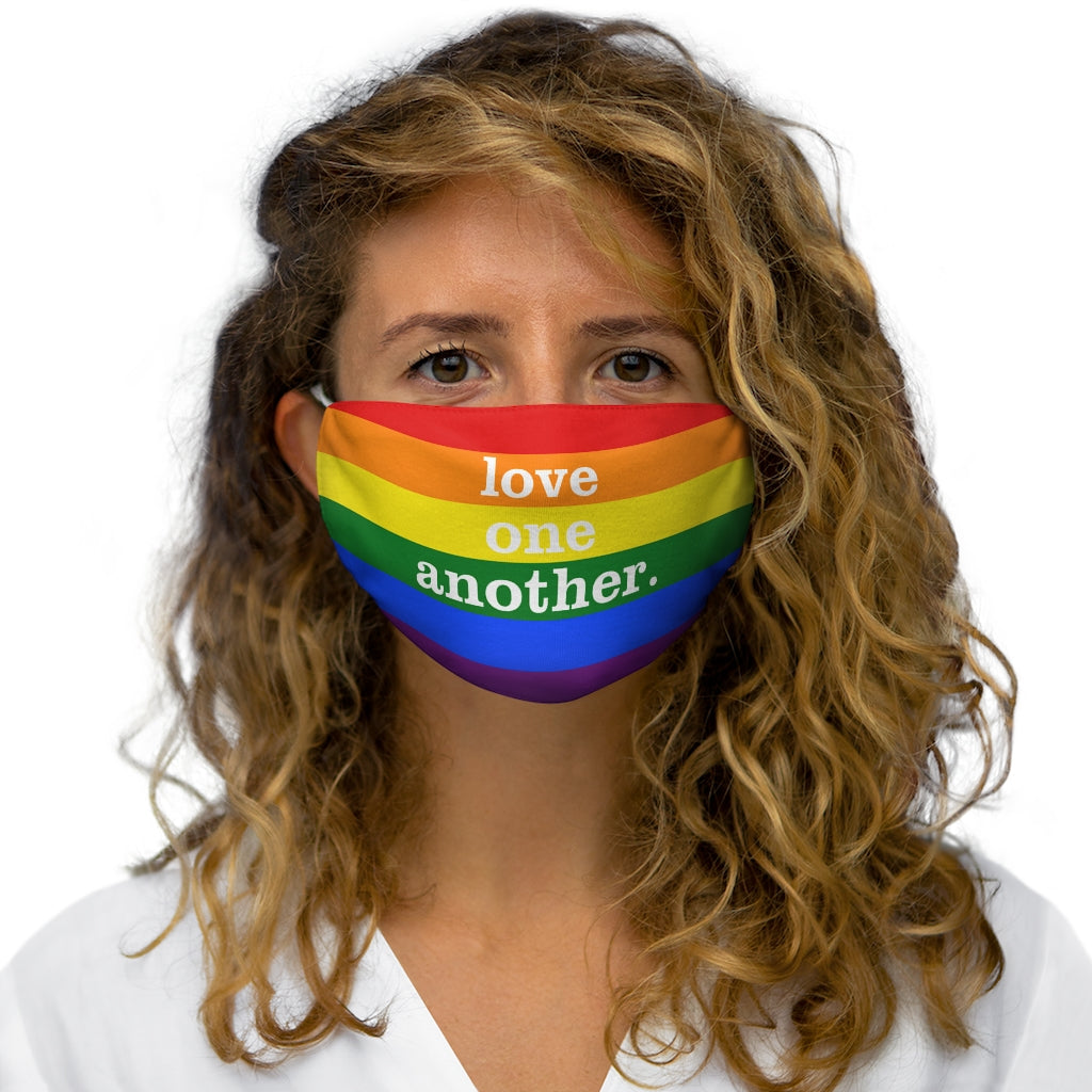 Love One Another LGBTQ Rainbow Pride Snug-Fit Polyester/Cotton Face Mask