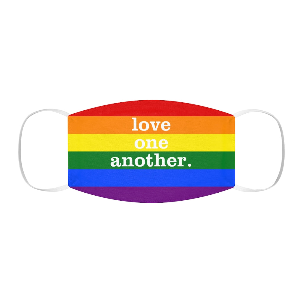 Love One Another LGBTQ Rainbow Pride Snug-Fit Masque facial en polyester/coton