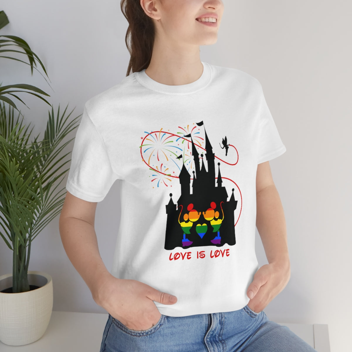 Kissing Mini Mice in the Castle Unisex Short Sleeve T-Shirt