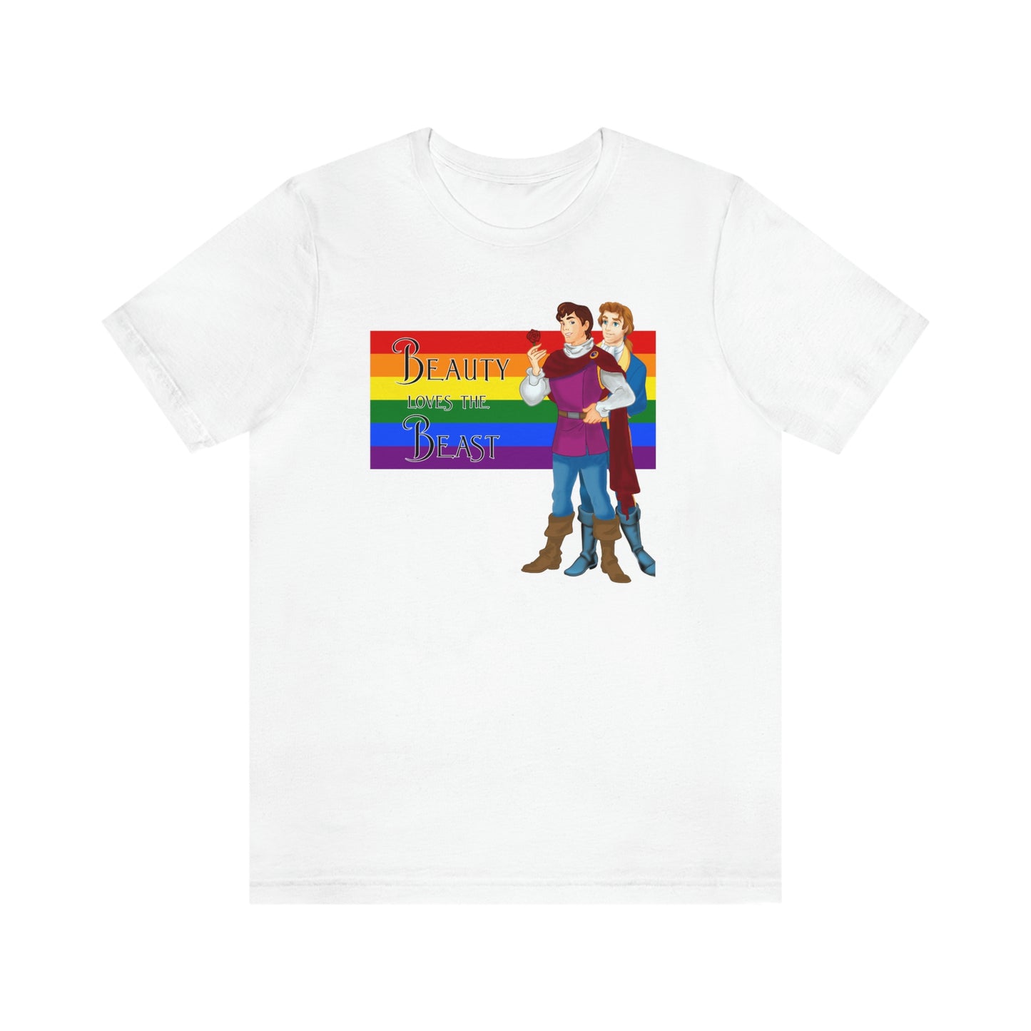 Gay Beauty Loves the Beast Adult T-Shirt