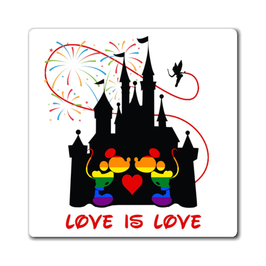 Gay Mice Kissing in the Castle Magnet - Car Magnet, Refrigerator Magnet
