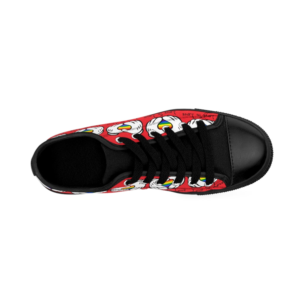 Love is Love Mouse Hands Men's Sneakers - Red