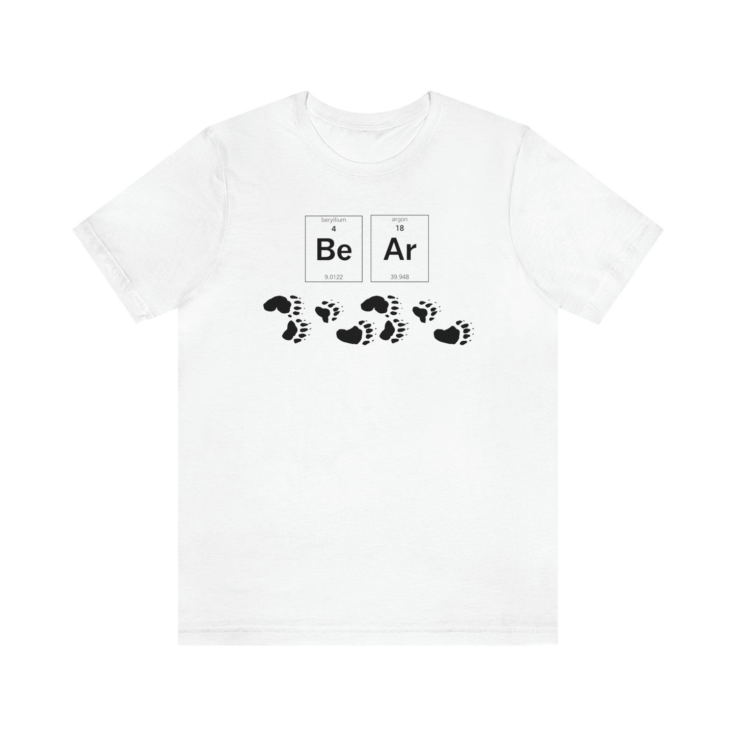 T-shirt pour adulte, tableau périodique, patte d'ours, ours