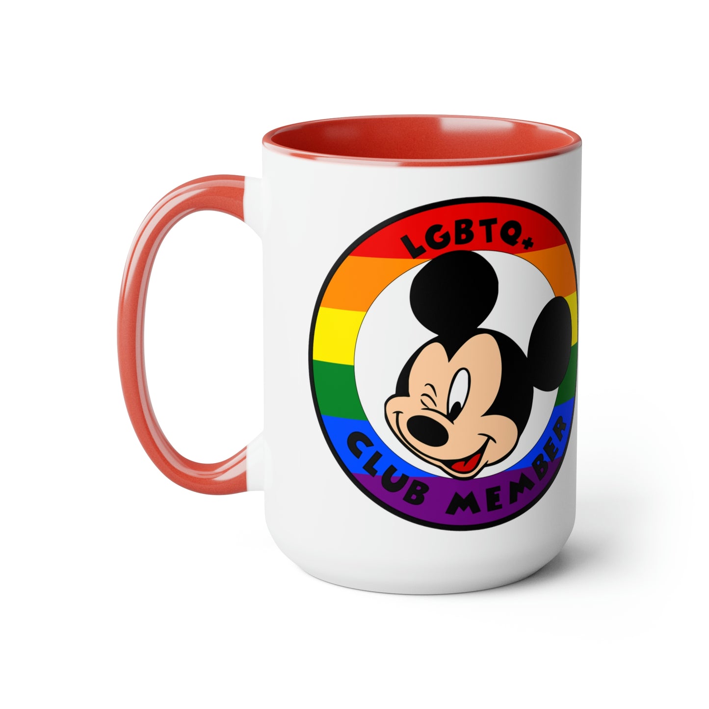 Tazas de café bicolor LGBTQ+ Mouse Club, 15 oz