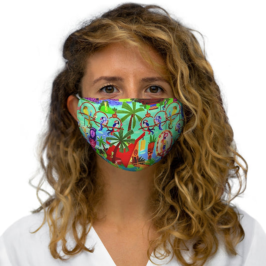 Masque facial en polyester/coton ajusté Tiki Birds
