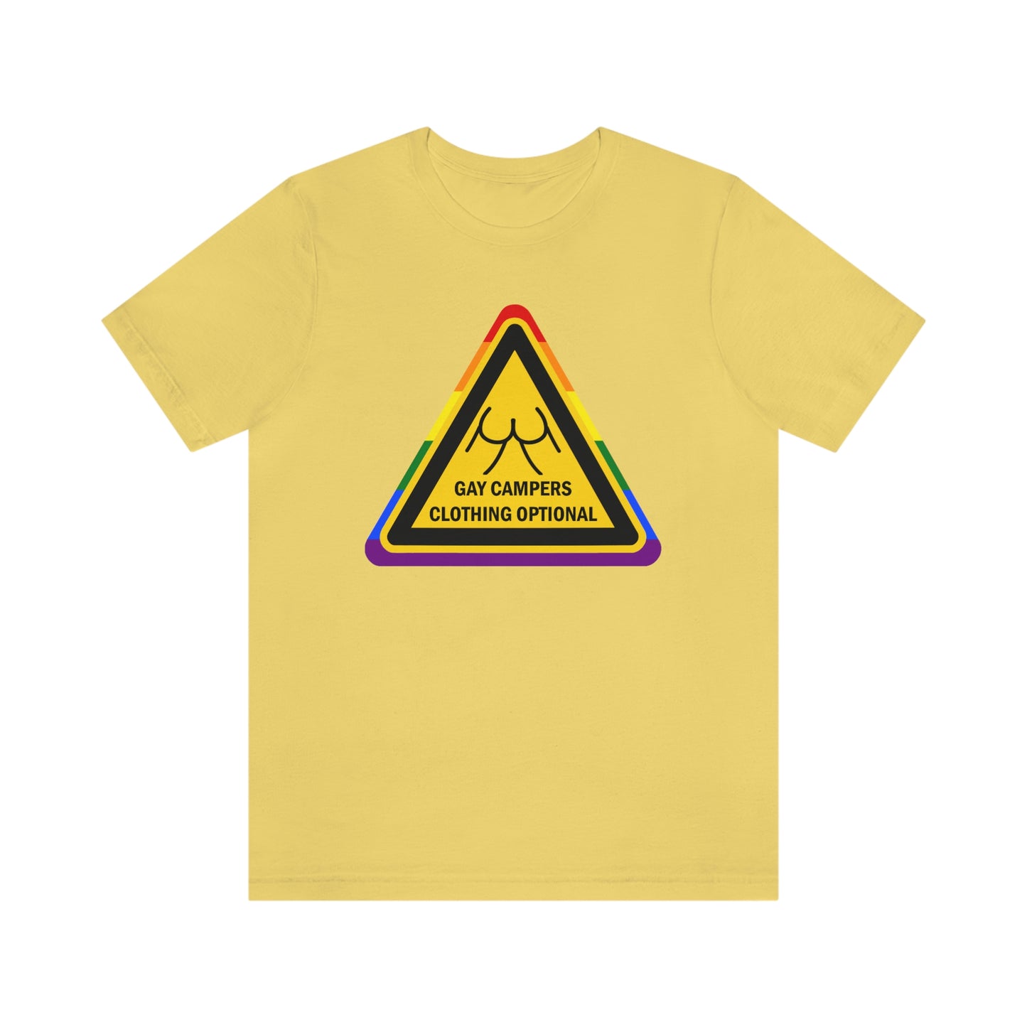 Gay Campers - Clothing Optional Warning Sign Adult Unisex T-Shirt