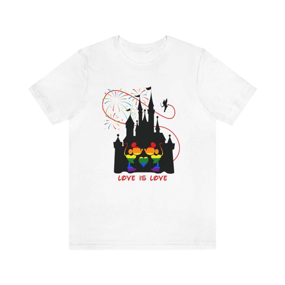 Kissing Mini Mice in the Castle Unisex Short Sleeve T-Shirt
