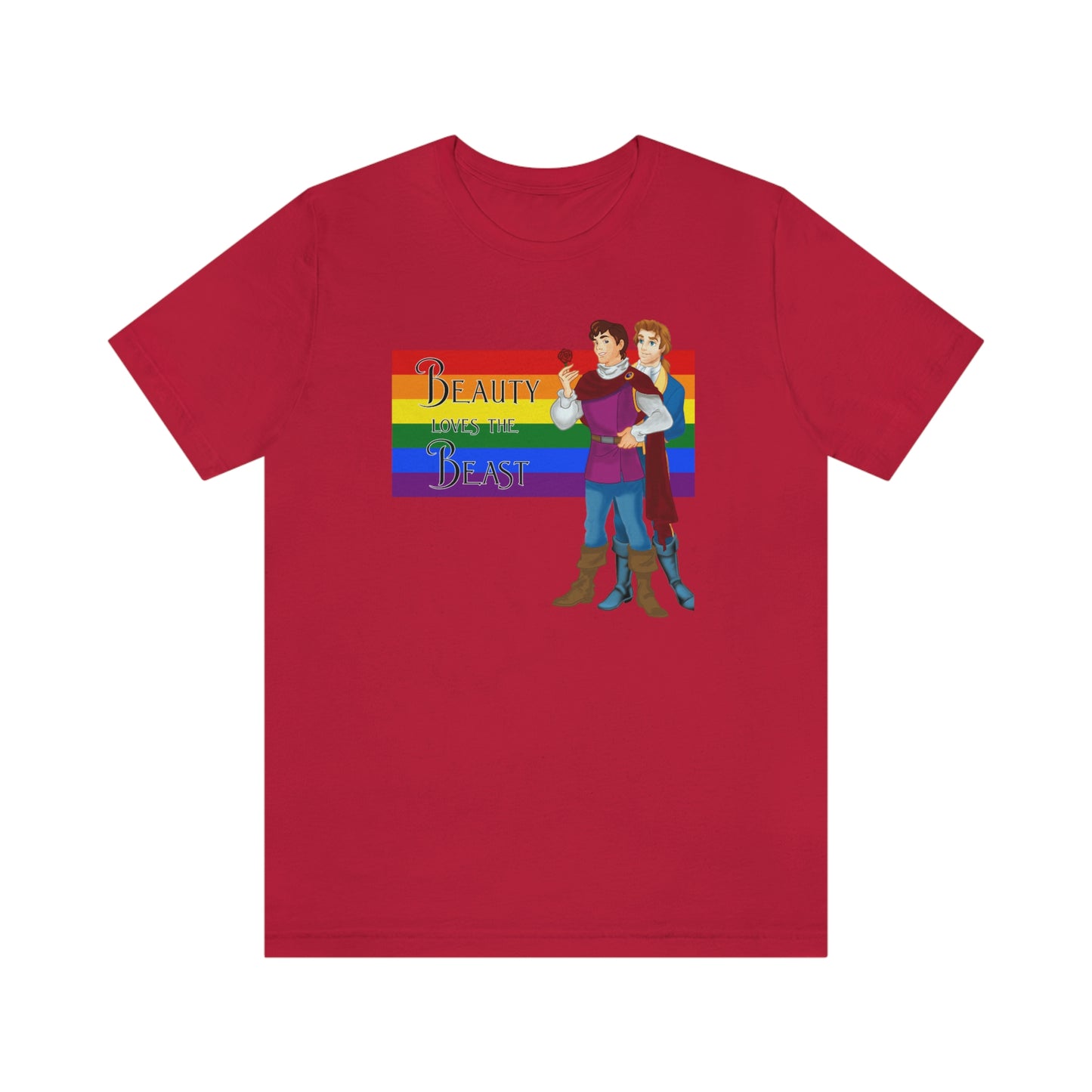 Gay Beauty Loves the Beast Adult T-Shirt