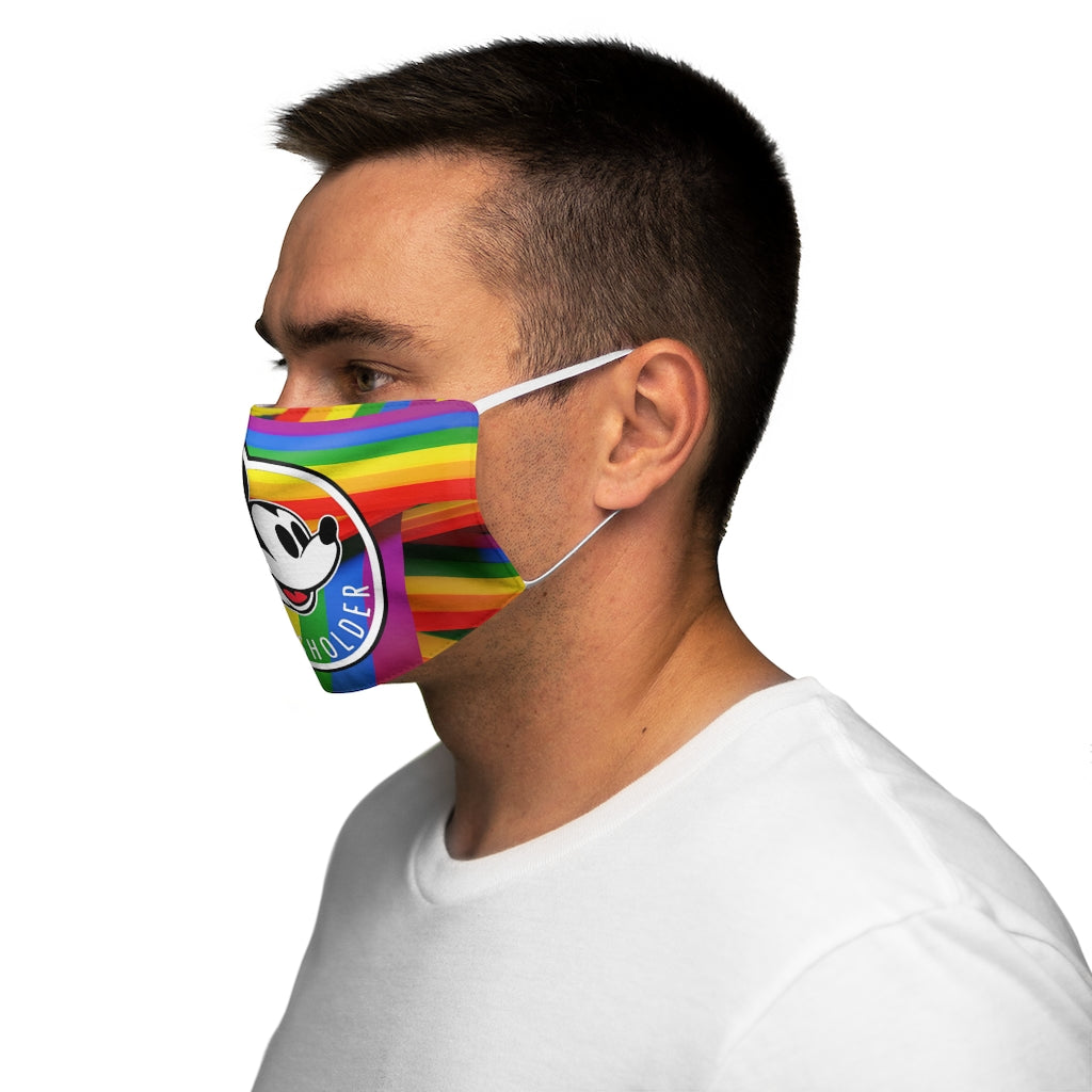 Mascarilla facial de poliéster/algodón con ajuste ceñido y portador de pase anual Rainbow LGBTQ Pride