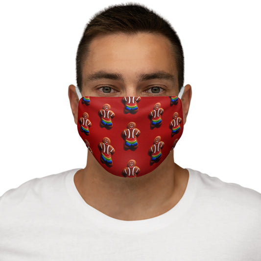 Mascarilla facial de poliéster/algodón ajustada para hombres de pan de jengibre gay