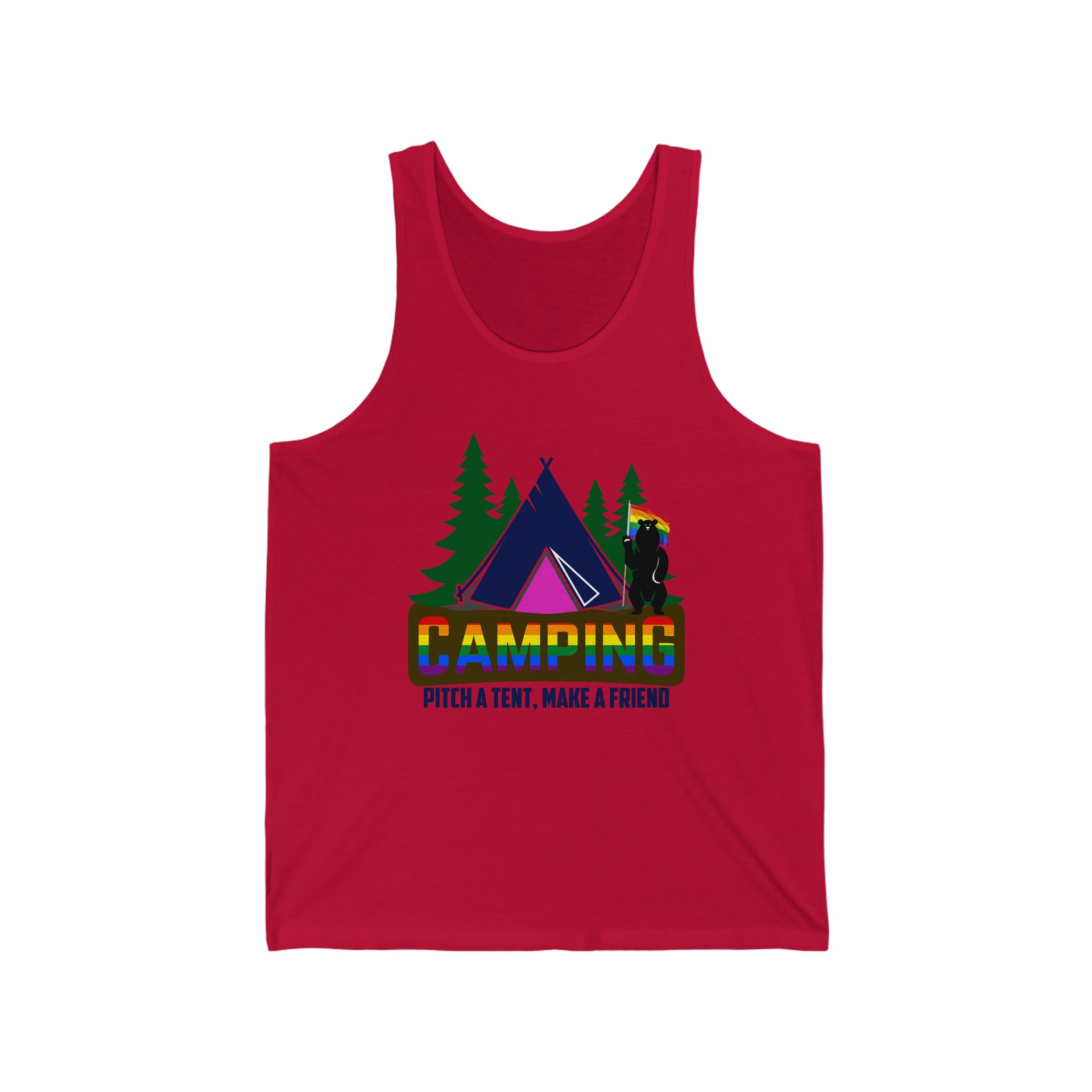 Gay Camping Pitch A Tent Adult Unisex Tank Top – Live Out Gear