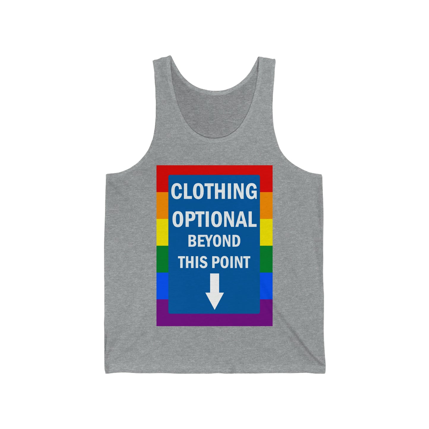 Ropa opcional más allá de este punto Gay adulto unisex camiseta sin mangas
