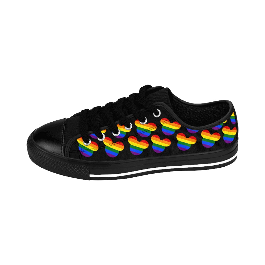 Rainbow Mouse Head Men's Sneakers - Black