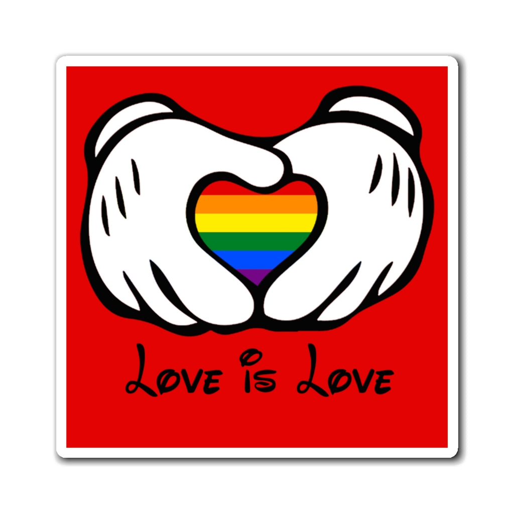 Love is Love Mouse Hands Gay Pride Magnets