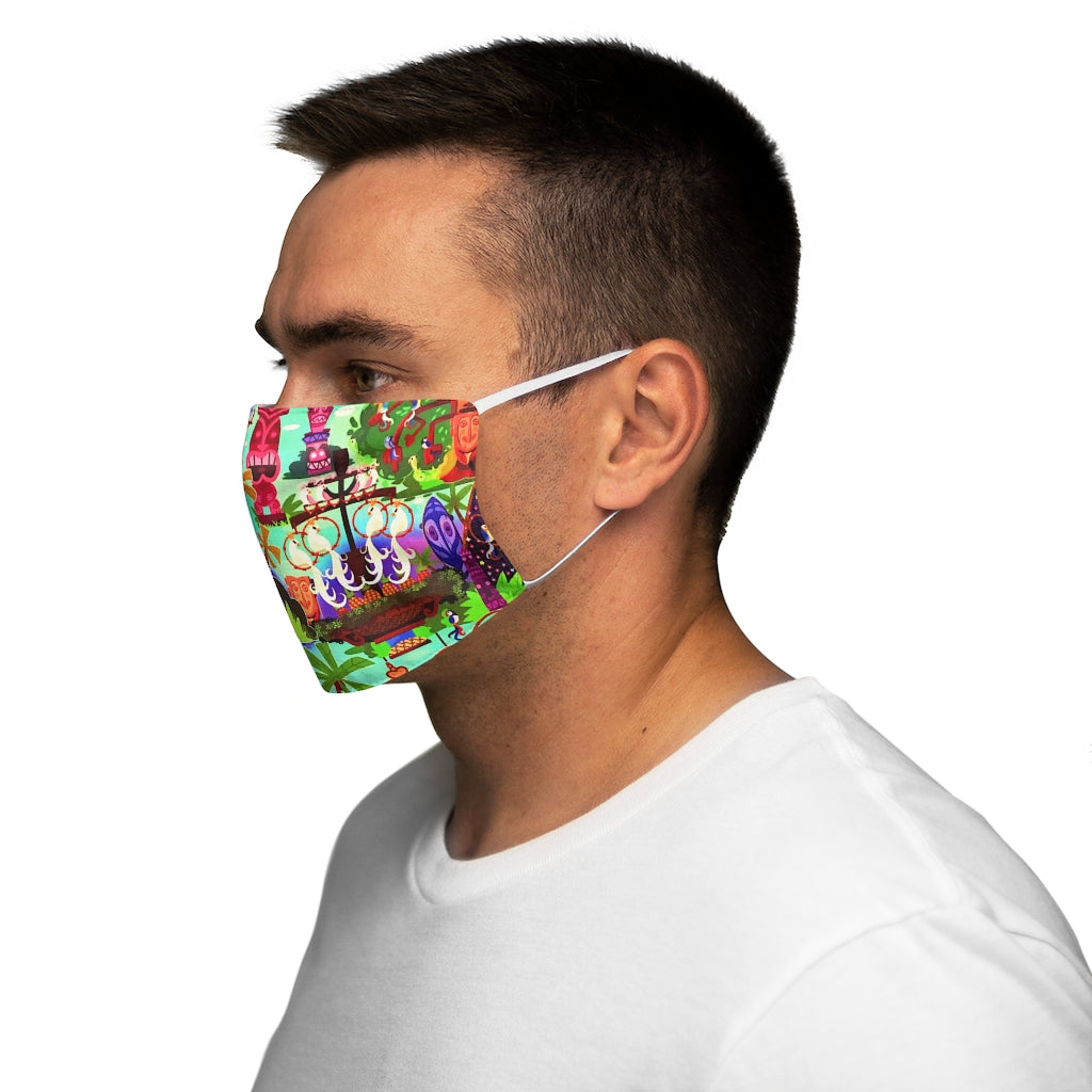Masque facial en polyester/coton ajusté Tiki Hut