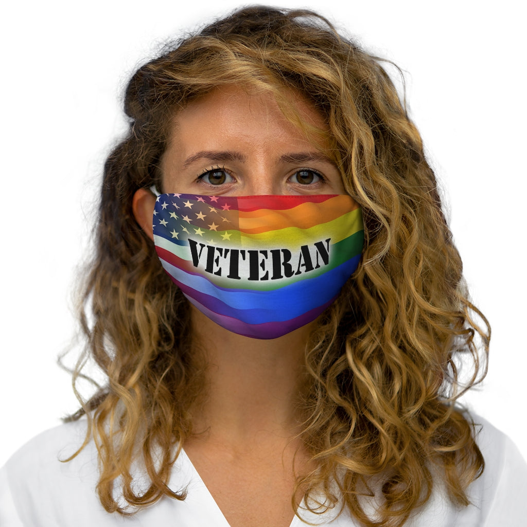 Mascarilla facial de poliéster/algodón ajustada para veteranos americanos LGBTQ