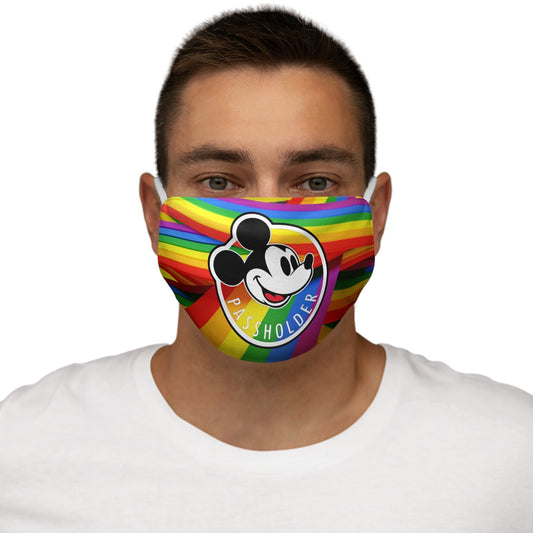 Mascarilla facial de poliéster/algodón con ajuste ceñido y portador de pase anual Rainbow LGBTQ Pride
