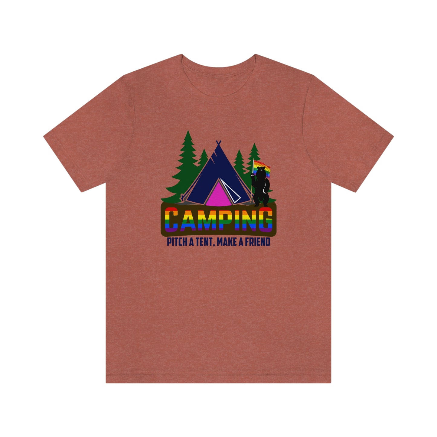 Gay Camping Pitch A Tent Make A Friend Adult Unisex T-Shirt