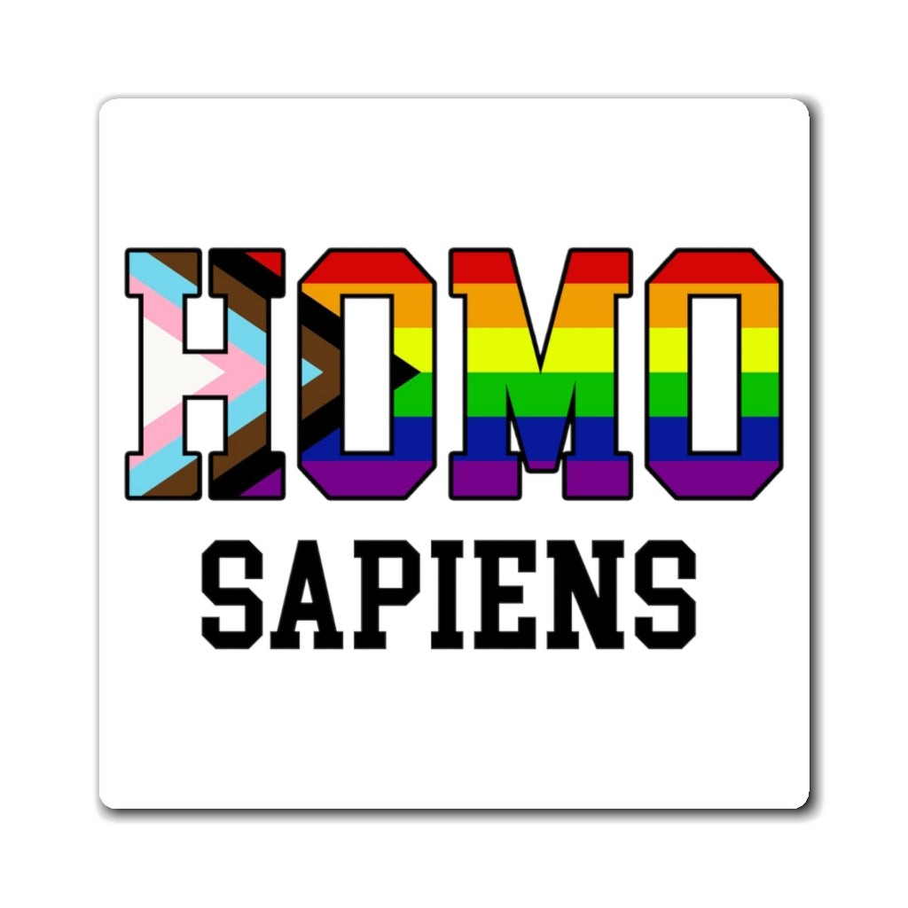 HOMO SAPIENS LGBTQ Pride Magnet - Car Magnet, Refrigerator Magnet