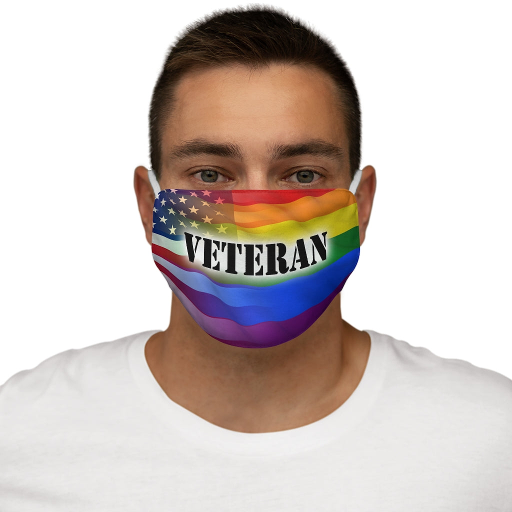 Mascarilla facial de poliéster/algodón ajustada para veteranos americanos LGBTQ