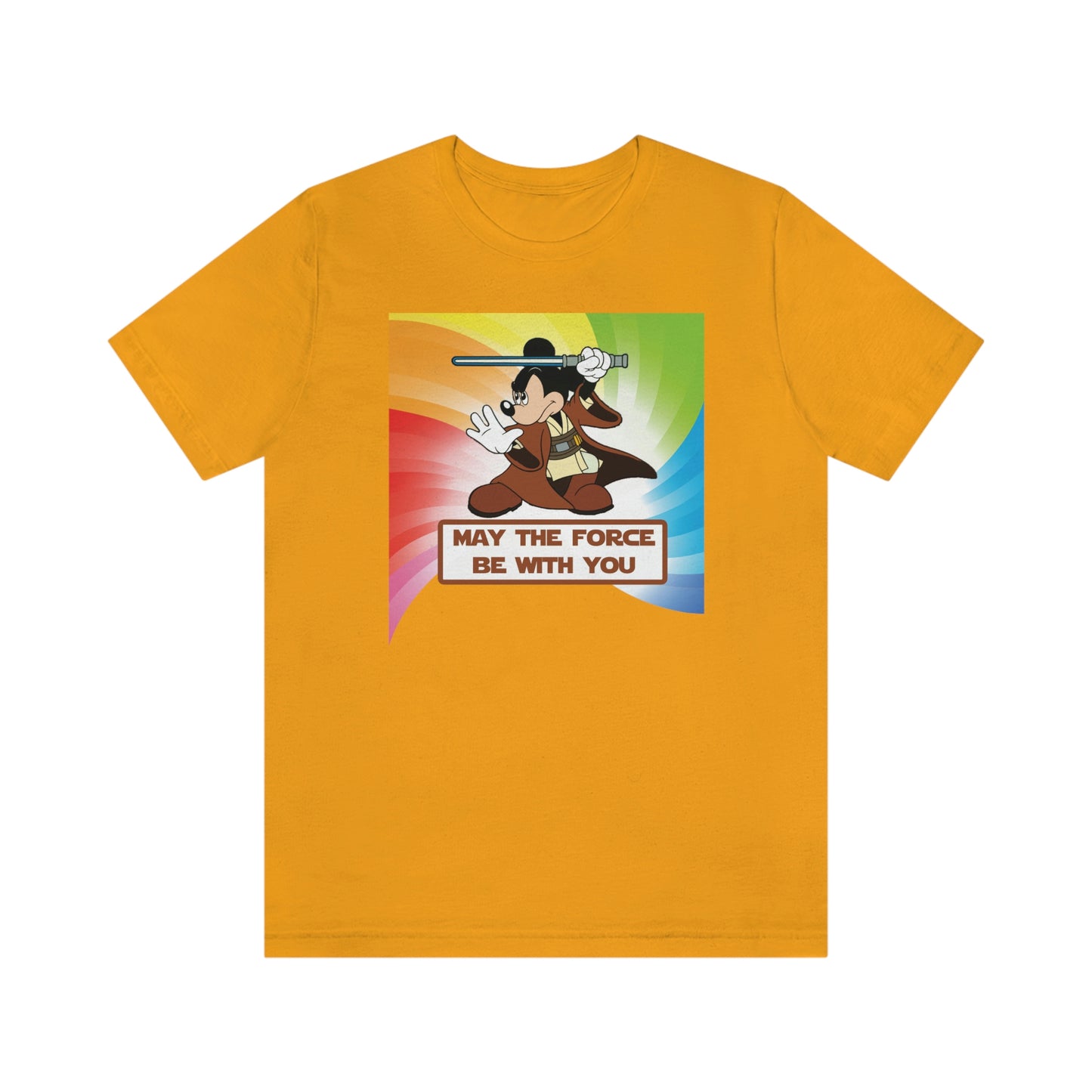 Gay Rainbow Jedi Mouse Adult Unisex T-Shirt