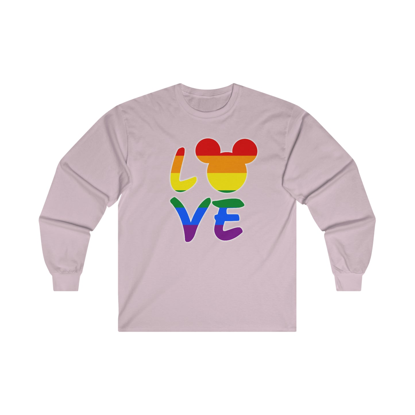 LGBTQ Rainbow Mouse LOVE Camiseta de manga larga de ultra algodón