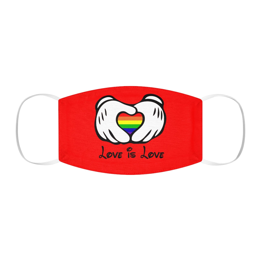 Love is Love Rainbow Pride Mascarilla facial de poliéster/algodón ajustada