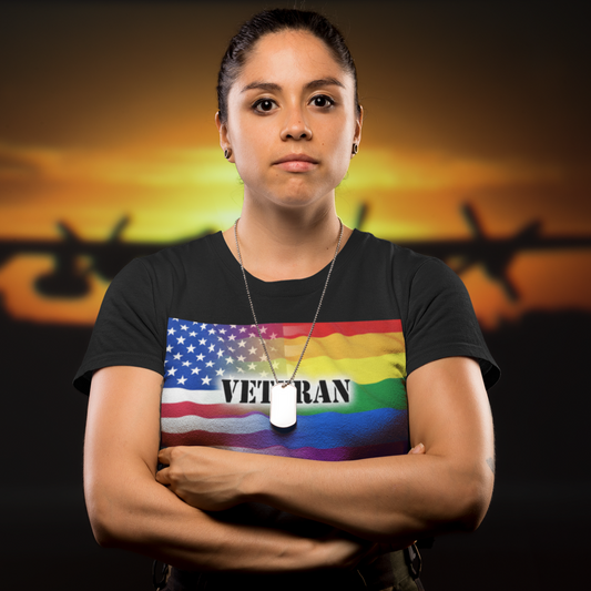 T-shirt unisexe adulte vétéran américain LGBTQ