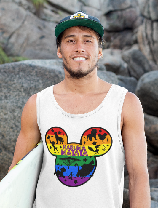 Hakuna Matata LGBTQ Rainbow Pride - Camiseta sin mangas unisex para adultos