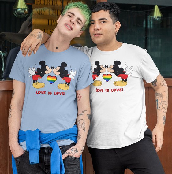 Souris gay Love Is Love T-shirt unisexe pour adulte