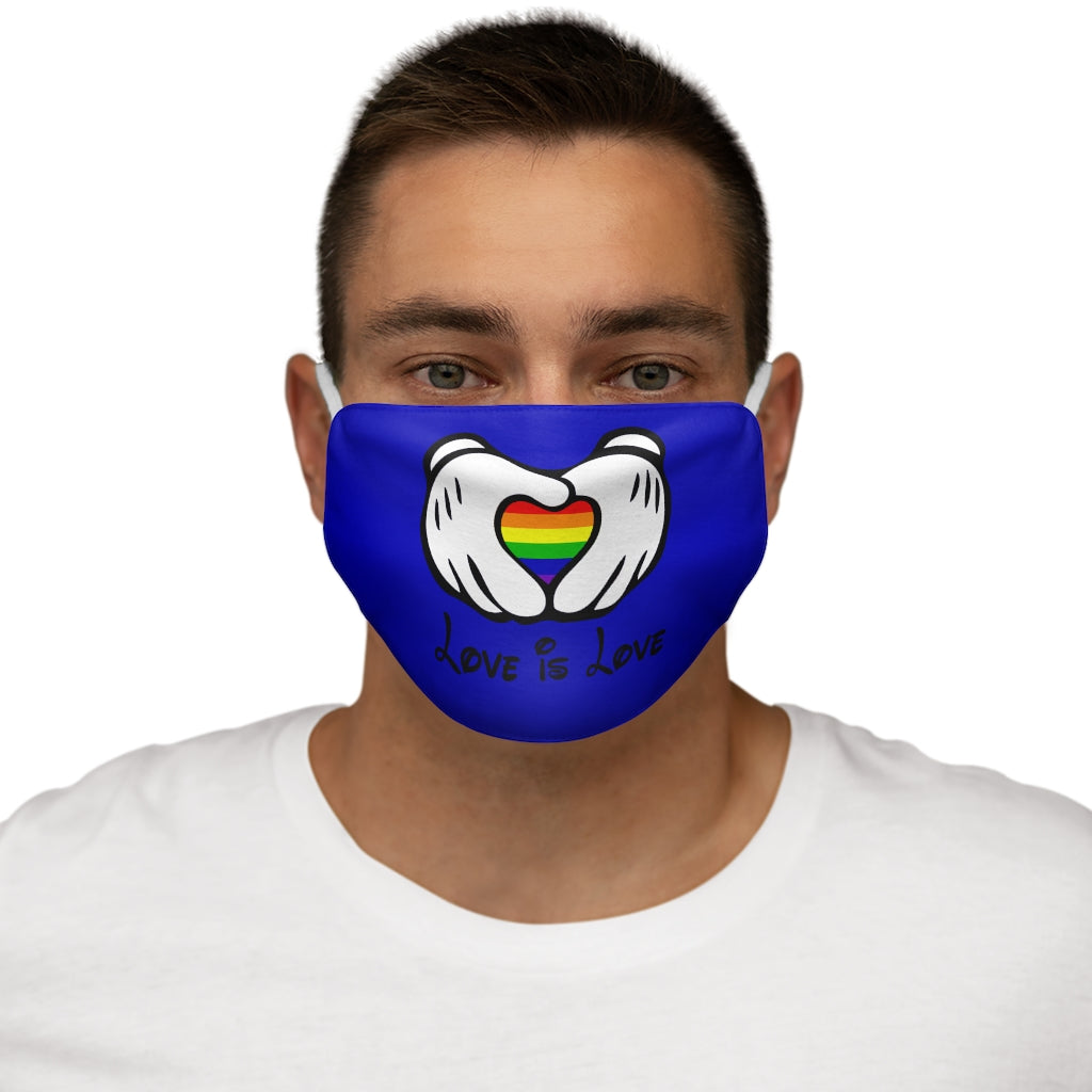 Love is Love Rainbow Pride Mascarilla facial de poliéster/algodón ajustada