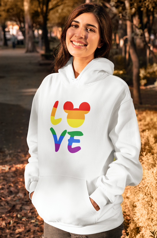 LGBTQ Mouse LOVE Rainbow Pride Flag Unisex Heavy Blend™ Sudadera con capucha / Sudadera con capucha