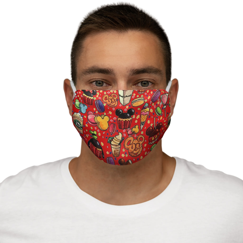 Mickey Snacks Snug-Fit Polyester/Cotton Face Mask