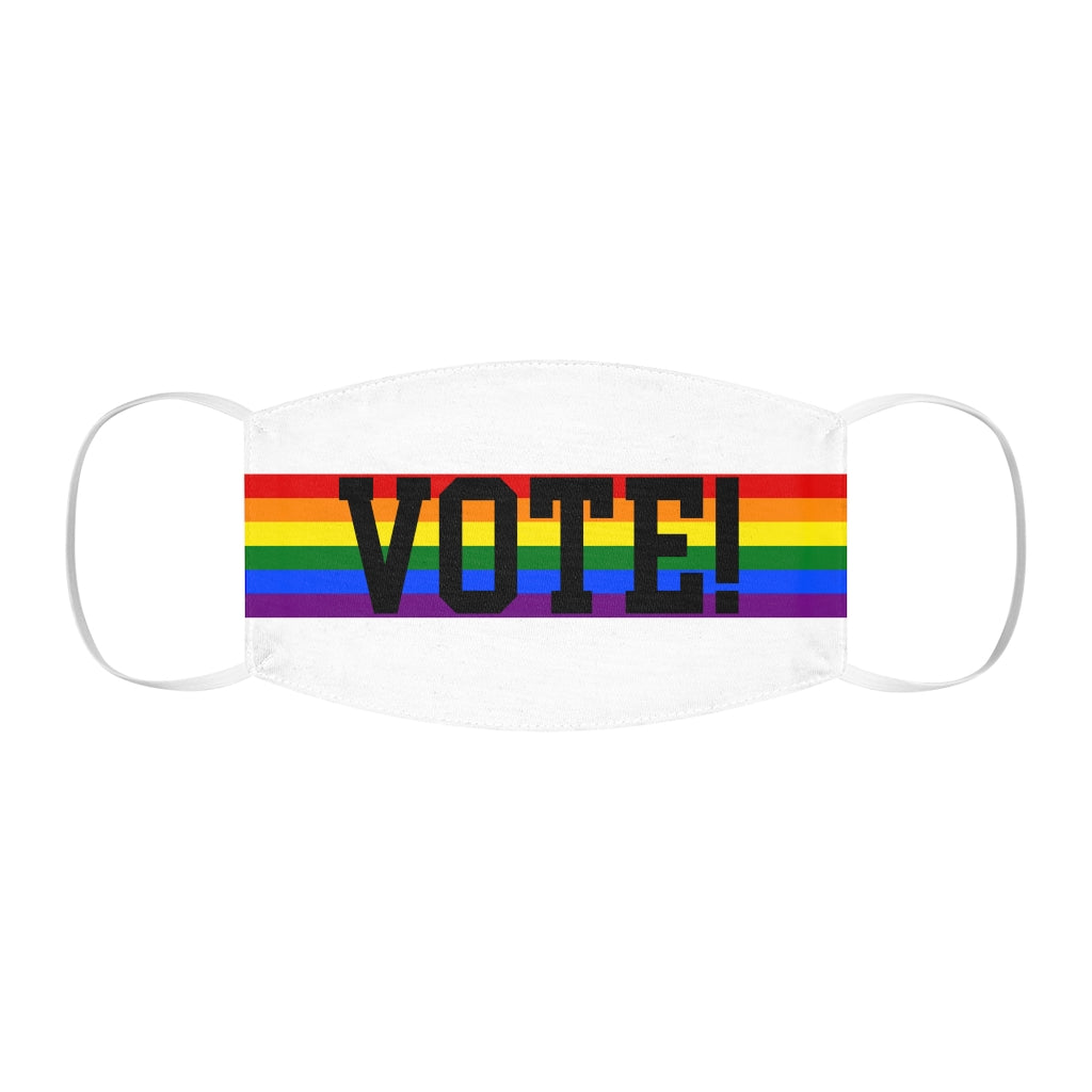 Rainbow LGBTQ Pride VOTE Máscara facial de poliéster/algodón ajustada