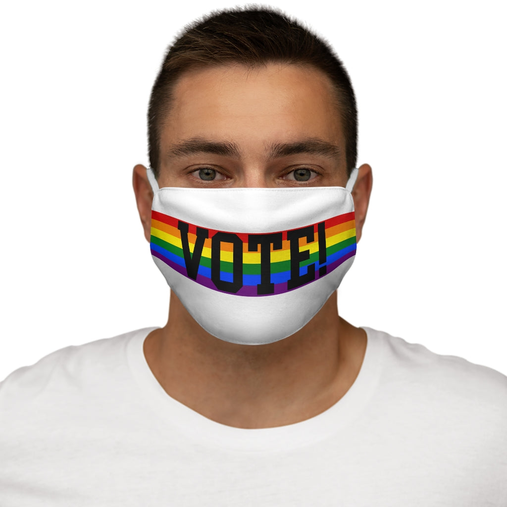 Rainbow LGBTQ Pride VOTE Snug-Fit Polyester/Cotton Face Mask