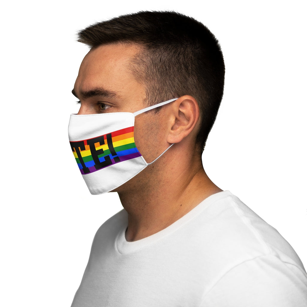Rainbow LGBTQ Pride VOTE Máscara facial de poliéster/algodón ajustada