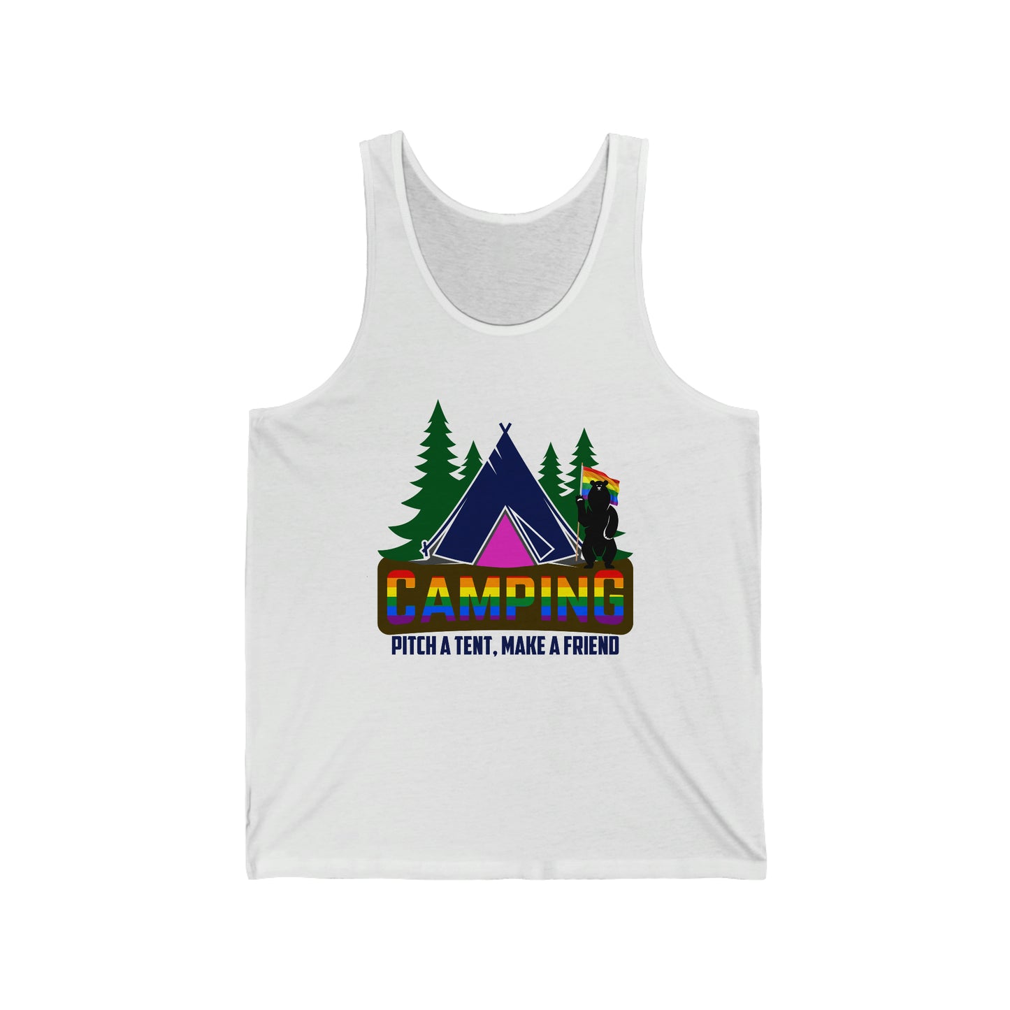 gay tent Gay Camping Pitch A Tent Adult Unisex Tank Top – Live Out Gear