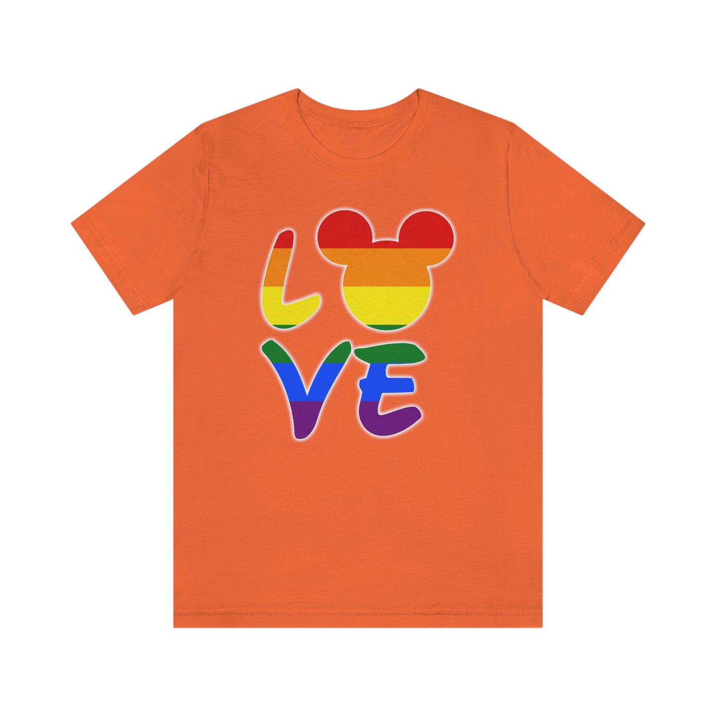 LGBTQ Rainbow Mouse AMOR Camiseta unisex para adultos