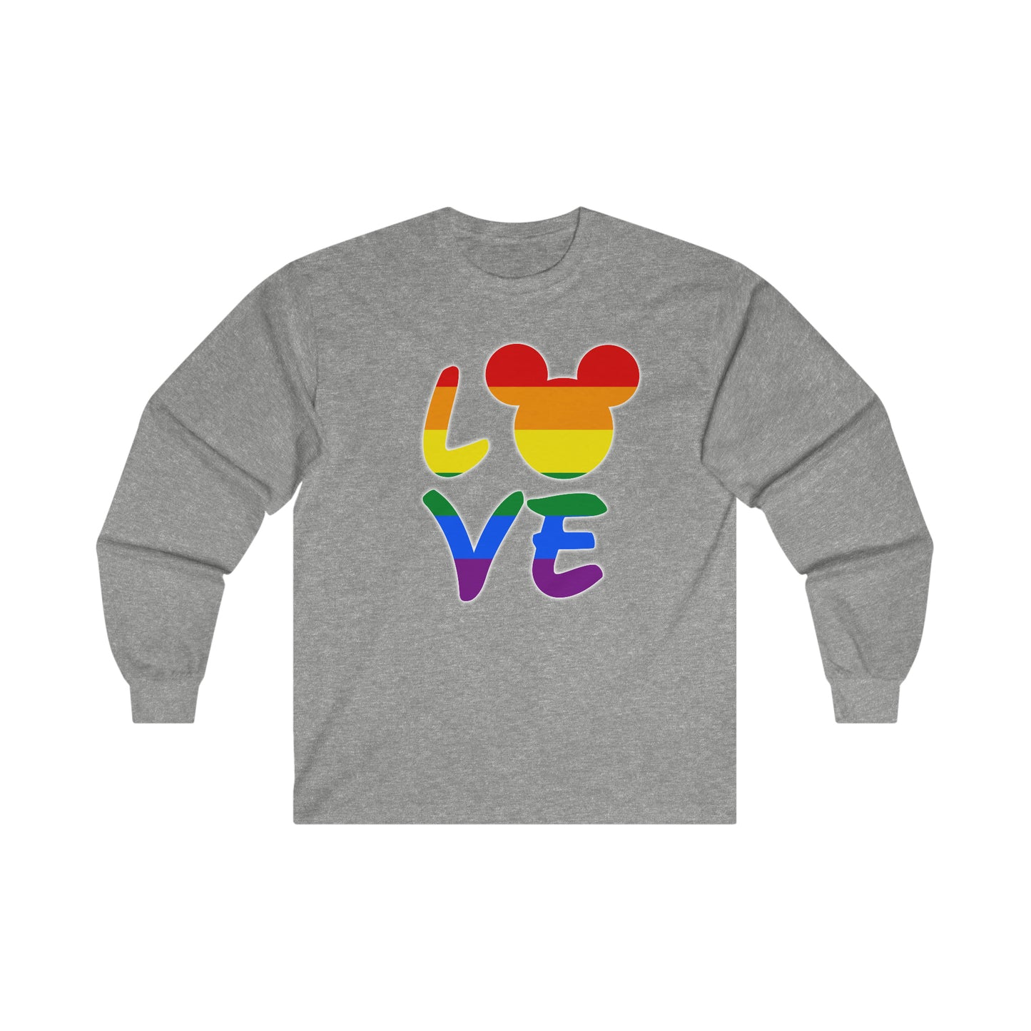 LGBTQ Rainbow Mouse LOVE Ultra Cotton Long Sleeve T-Shirt