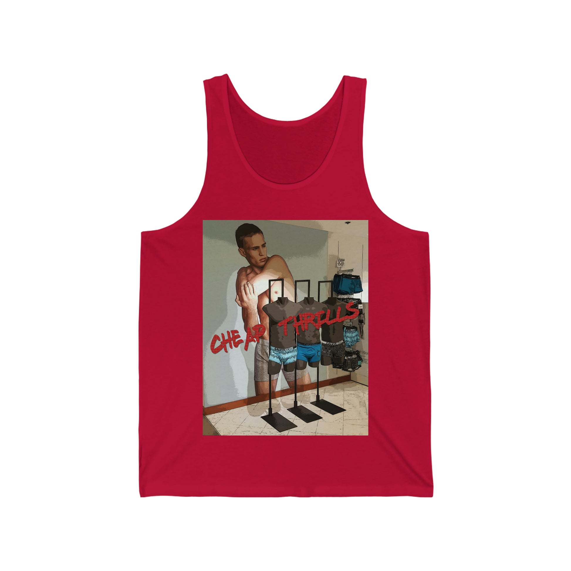 gay gear shop Cheap Thrills Gay Shopping Unisex Jersey Tank Top XL / Athletic Heather