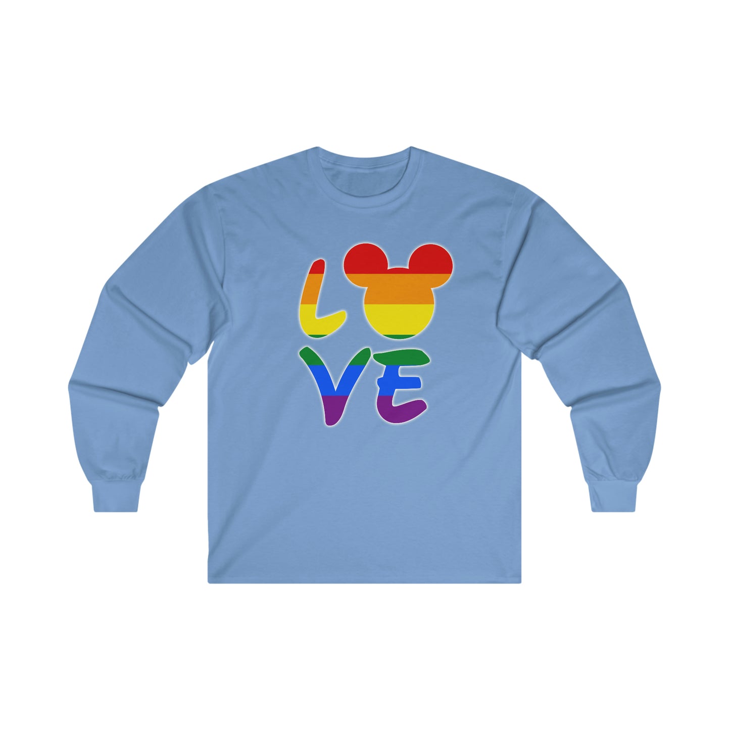 LGBTQ Rainbow Mouse LOVE T-shirt à manches longues en coton ultra