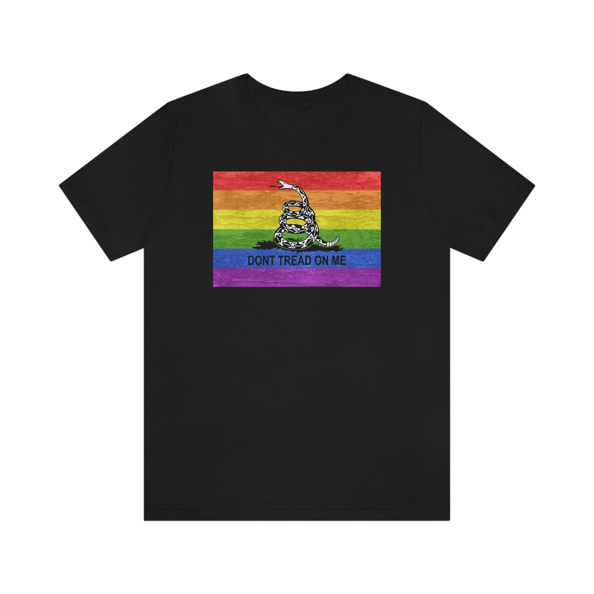 Black Don't Tread On Me rainbow flag gay t-shirt