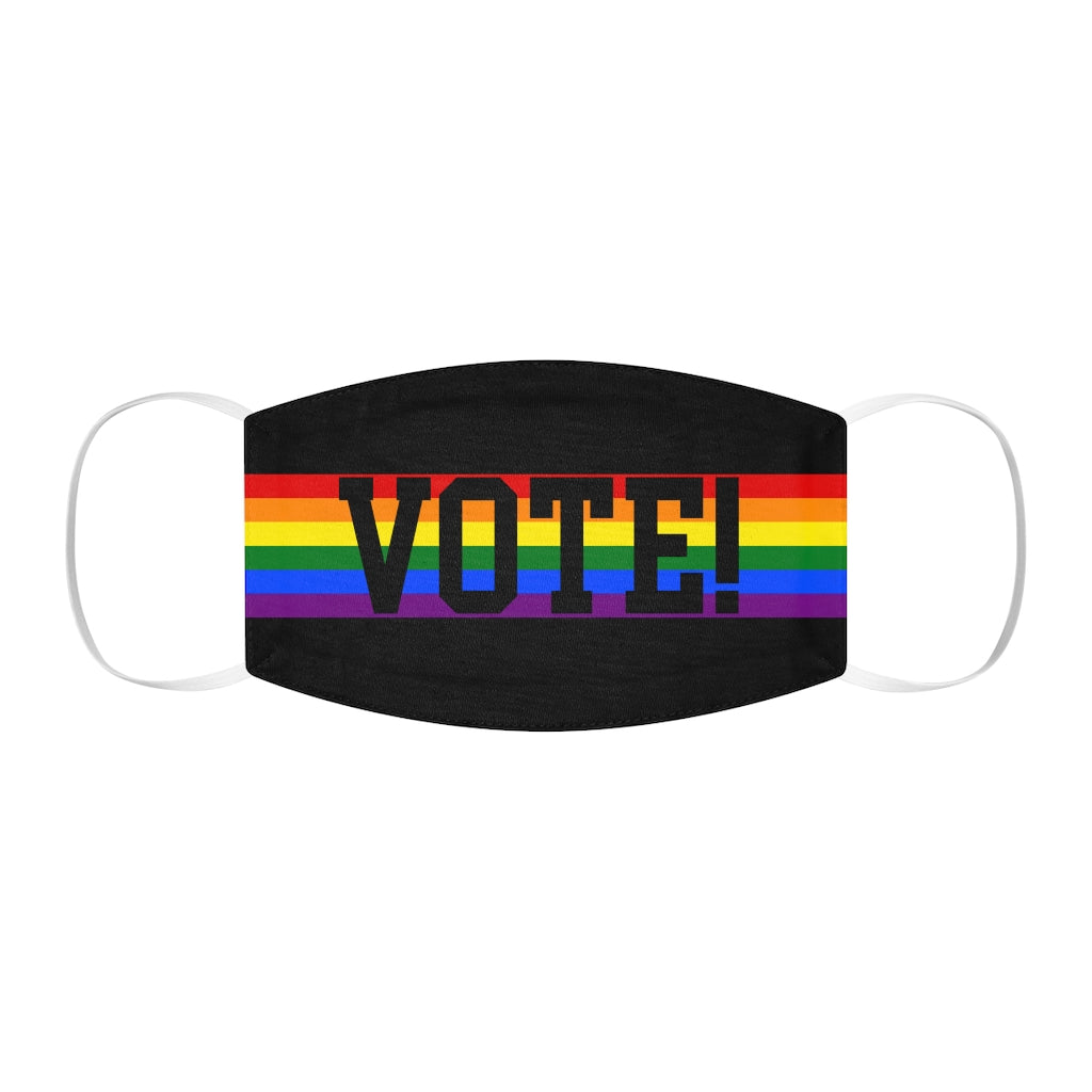 Masque facial en polyester/coton Rainbow LGBTQ Pride VOTE Snug-Fit