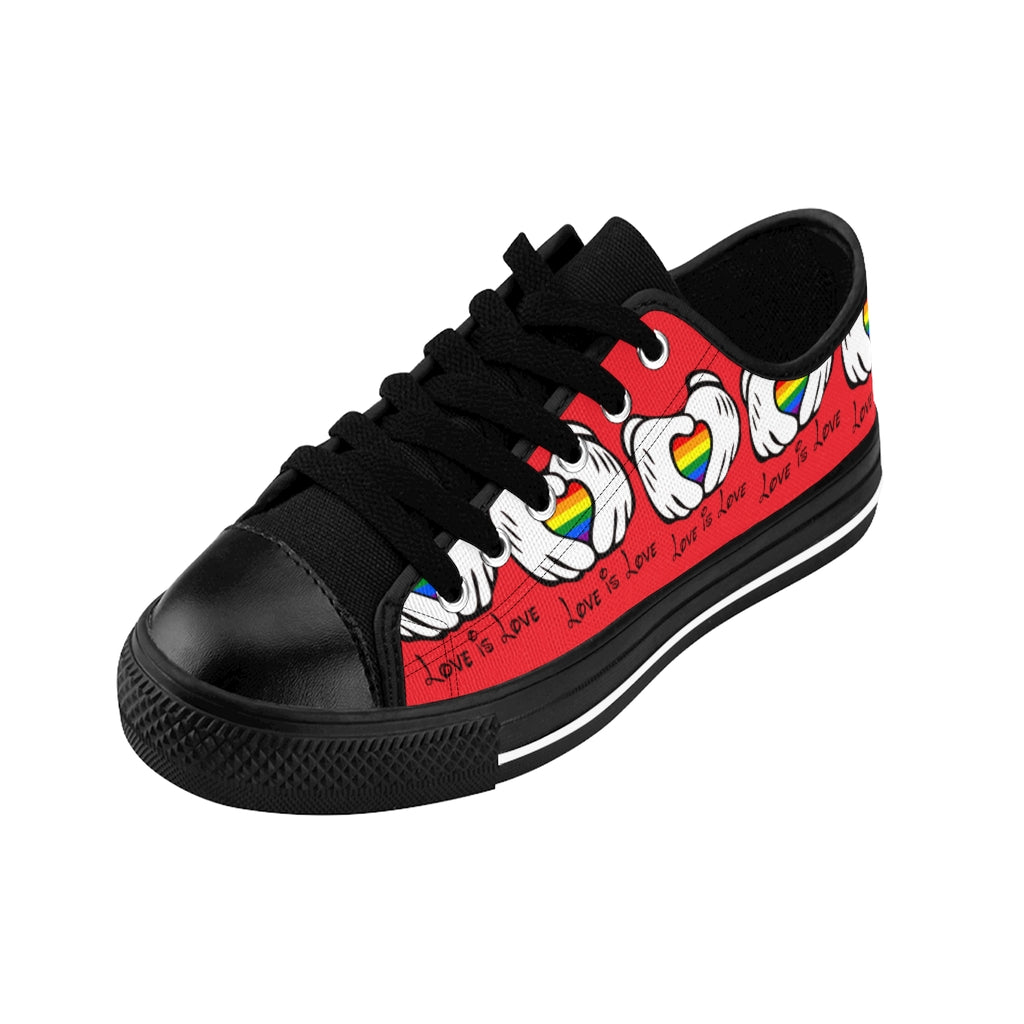 Love is Love Mouse Hands Men's Sneakers - Red