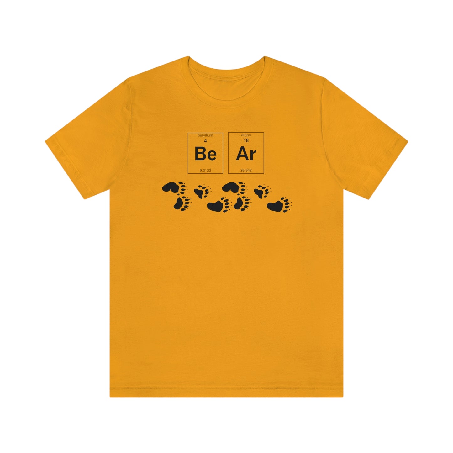 T-shirt pour adulte, tableau périodique, patte d'ours, ours