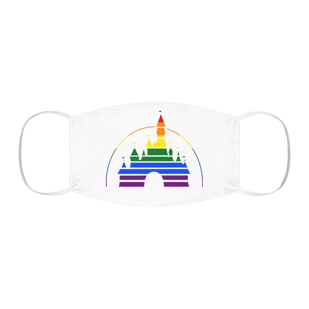 Rainbow Pride Cinderella Castle Snug-Fit Polyester/Cotton Face Mask