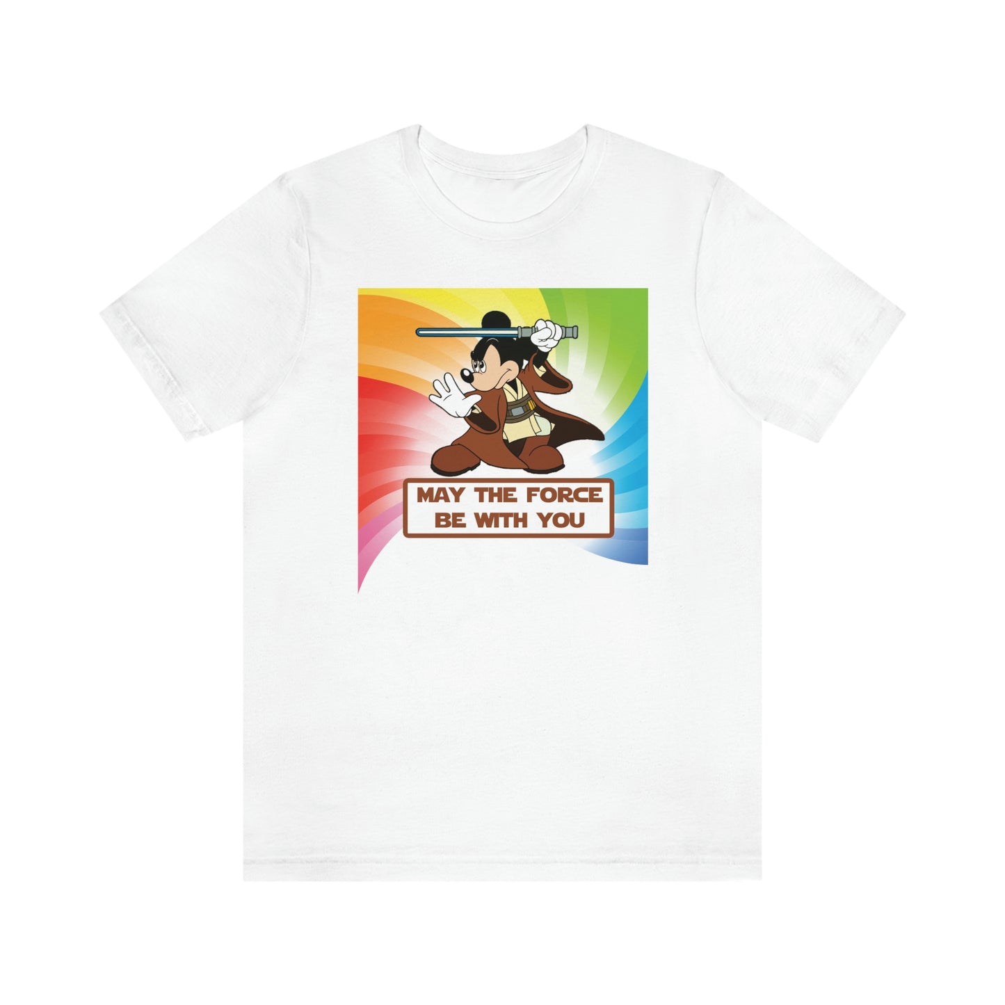 Gay Rainbow Jedi Mouse Adult Unisex T-Shirt